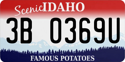 ID license plate 3B0369U