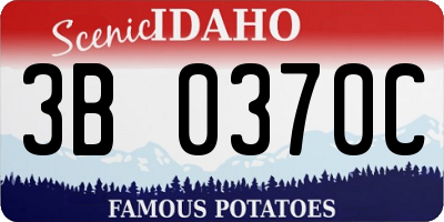ID license plate 3B0370C