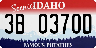 ID license plate 3B0370D