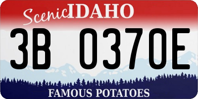ID license plate 3B0370E