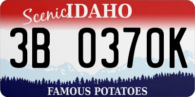 ID license plate 3B0370K