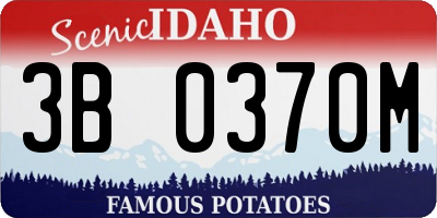 ID license plate 3B0370M