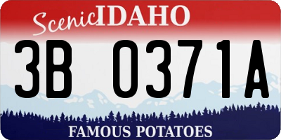 ID license plate 3B0371A