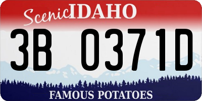 ID license plate 3B0371D