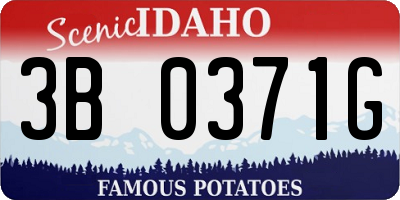 ID license plate 3B0371G