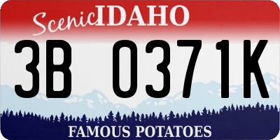 ID license plate 3B0371K