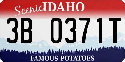 ID license plate 3B0371T