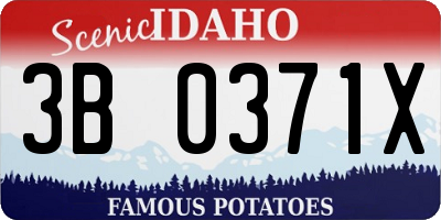 ID license plate 3B0371X