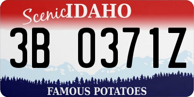 ID license plate 3B0371Z
