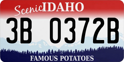 ID license plate 3B0372B