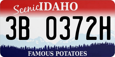 ID license plate 3B0372H
