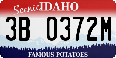 ID license plate 3B0372M