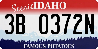 ID license plate 3B0372N