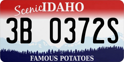 ID license plate 3B0372S