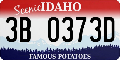 ID license plate 3B0373D