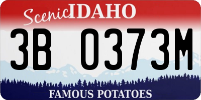 ID license plate 3B0373M