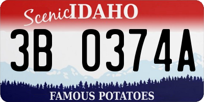 ID license plate 3B0374A