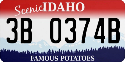ID license plate 3B0374B