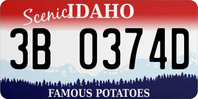 ID license plate 3B0374D
