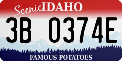 ID license plate 3B0374E