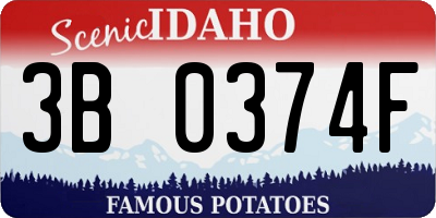 ID license plate 3B0374F