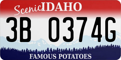 ID license plate 3B0374G
