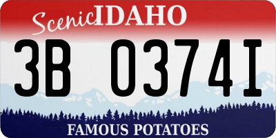 ID license plate 3B0374I