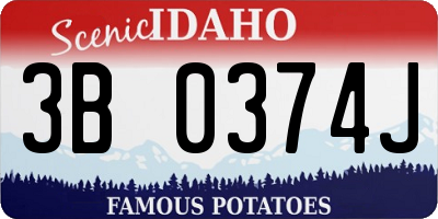 ID license plate 3B0374J