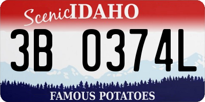 ID license plate 3B0374L