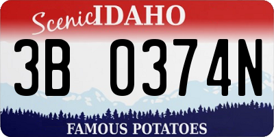 ID license plate 3B0374N