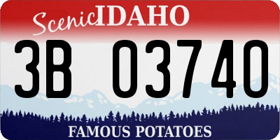 ID license plate 3B0374O