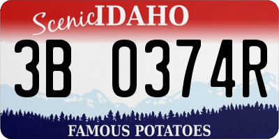 ID license plate 3B0374R