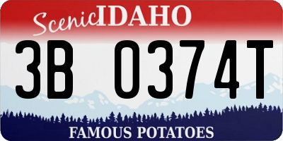 ID license plate 3B0374T