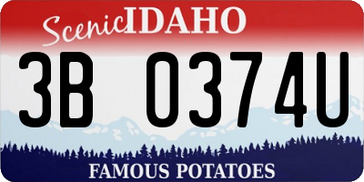 ID license plate 3B0374U