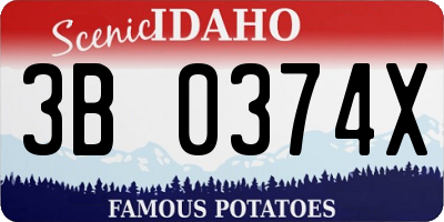 ID license plate 3B0374X