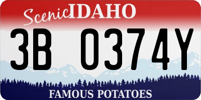 ID license plate 3B0374Y