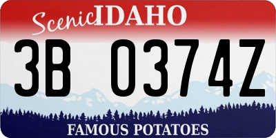 ID license plate 3B0374Z