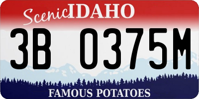 ID license plate 3B0375M