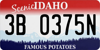 ID license plate 3B0375N