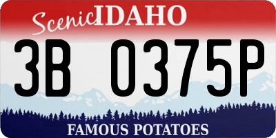 ID license plate 3B0375P