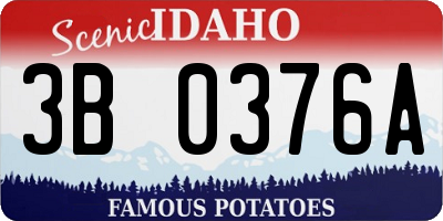 ID license plate 3B0376A