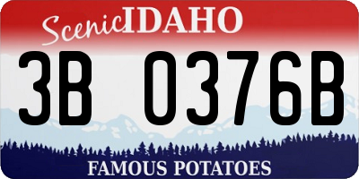 ID license plate 3B0376B