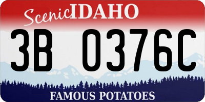 ID license plate 3B0376C