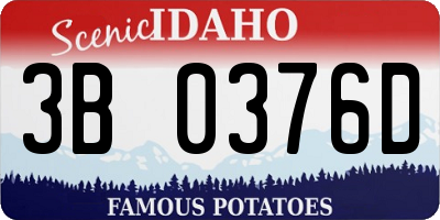 ID license plate 3B0376D