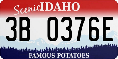 ID license plate 3B0376E
