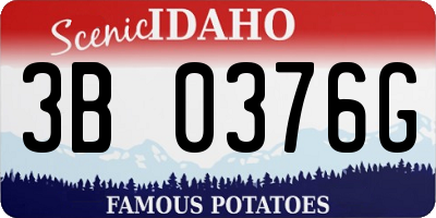 ID license plate 3B0376G