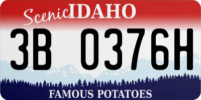 ID license plate 3B0376H