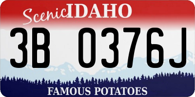 ID license plate 3B0376J