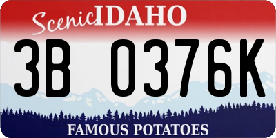 ID license plate 3B0376K