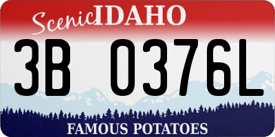 ID license plate 3B0376L